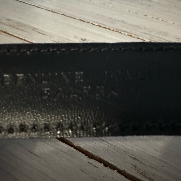 Vicenza Genuine Italian Calfskin Belt Black Size 30 401 Silver Buckle Gold - Picture 15 of 15